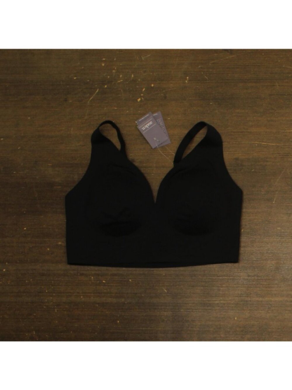 NWT Auden Luxury Collection Removeable Pad Longline Plunge Bralette Black XL - Picture 2 of 7
